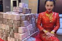 Choáng váng nhìn cô dâu Trung Quốc khoe của hồi môn siêu khủng