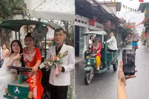 Mẹ chồng lái xe ba bánh đón dâu gây bão mạng