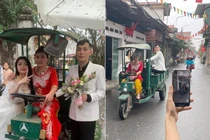 Mẹ chồng lái xe ba bánh đón dâu gây bão mạng