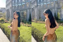 Diện váy lụa quyến rũ, "nàng béo Hàn Quốc" khoe lưng trần nõn nà