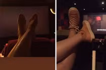 Nhức mắt gái xinh đi xem phim, gác chân rồi check-in như “bao nguyên rạp"