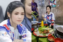 Ngồi ăn nướng vỉa hè, nữ đại gia của bóng đá Lào gây bão