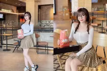 Âu Hà My "cưa sừng", diện đồ như nữ sinh đi xem phim