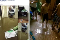 Sinh viên, giới trẻ khốn đốn trong cảnh Hà Nội ngập lụt