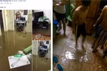 Sinh viên, giới trẻ khốn đốn trong cảnh Hà Nội ngập lụt