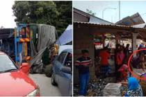 Xe sữa bị lật, dân tình thi nhau hôi của mặc tài xế quỳ lạy van xin