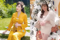 Diện áo suýt bung cúc, Âu Hà My tá hỏa cân nặng hiện tại