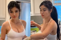 Vào bếp gợi cảm, "hoa hậu ăn chơi" Julia Hồ làm netizen ngả nghiêng