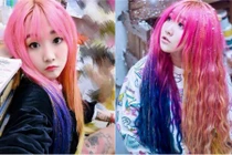 Choáng với màu tóc rực rỡ của hot girl 9X Sài thành