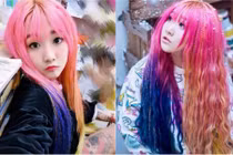Choáng với màu tóc rực rỡ của hot girl 9X Sài thành