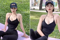 Tập trong công viên, hot girl phòng gym diện áo yếm gây chú ý