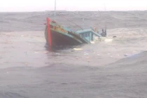 Bình Thuận: Chìm tàu cá, 8 thuyền viên được cứu thoát