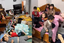 Con cháu ở nhà ông bà đón Tết, chật mà vui gây bão