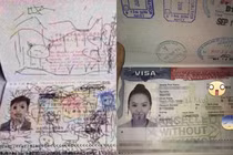 Cuốn hộ chiếu bị vẽ bậy thảm hại, tác giả... là "con gái rượu"