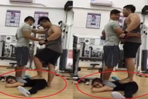 Cô gái nhỏ bé để mặc cho hai chàng trai giẫm lên người