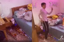 Bắn pháo giấy tan nát phòng tân hôn chàng trai bị mắng kém duyên