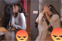 Mặc áo dài tạo dáng phản cảm, cô gái bị ném đá "không trượt phát nào"