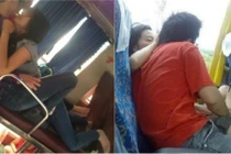 Phản cảm các đôi âu yếm, sờ soạng nhau trên xe khách