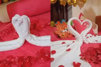 Dân mạng nhìn mãi không ra tác phẩm trang trí giường cưới bá đạo
