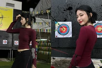 Hot girl Sài thành đi bắn cung khoe sắc vóc "sắc lẹm"