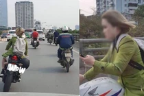 Cô gái lái xe phân khối lớn bị “ném đá” vì lạng lách, không đội MBH