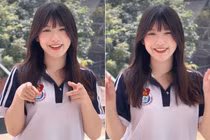 Gái xinh Nghệ An mặc đồng phục chuẩn thanh xuân vườn trường