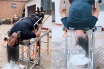 Chàng trai chế tạo máy gội đầu, sấy tóc phải "trồng chuối" mới dùng được