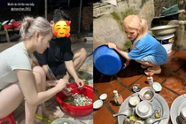 Sang chảnh trên mạng, về nhà nàng dâu hào môn sắn tay rửa bát