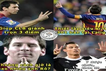 Ảnh chế bóng đá: Messi vượt mặt Cris Ronaldo ở khâu ghi bàn