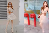 Minh Hằng gặp 'tai nạn' khi đang thả dáng chụp ảnh ở Hàn Quốc