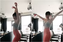 Mặc quần bó sát, bạn gái cũ Quang Hải khoe 3 vòng chuẩn chỉ