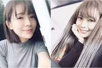 Hot girl fan MU Tú Linh khác lạ với mái tóc dài