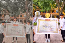 Hot trend giấy khen siêu to ngày bế giảng khiến dân tình hết hồn 