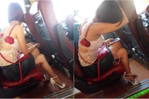 "Quá phản cảm" thiếu nữ mặc như không", áo ngực tuột dây trên xe khách