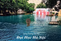 Hà Nội ngập nước, sân các trường đại học lớn bỗng bị chế ảnh