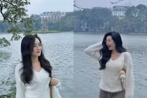 "Hot girl thẩm mỹ" Nam Định đẹp thanh tạo tựa "mùa thu Hà Nội"