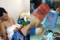 Nhờ chồng trông con, cô vợ "hóa đá" với cảnh tượng trước mắt