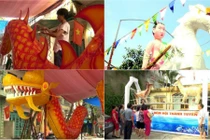 Cận cảnh đèn lồng khổng lồ trước lễ hội Thành Tuyên