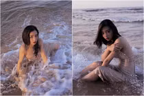 Khoe ảnh đi biển ướt át, hot girl Hằng Phan đốt mắt dân tình