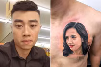 CĐM phát sốt chàng trai chịu đau 9 tiếng xăm hình chân dung vợ lên ngực