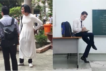 Thầy giáo Tây đẹp trai đội tóc giả lên lớp gây sốt