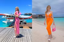 Sau Dubai, Huyền Baby lại thả dáng siêu nuột nà tại Maldives