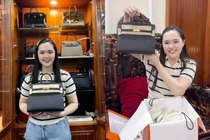 Vợ trung vệ Duy Mạnh khoe được chồng tặng túi hàng hiệu trăm triệu