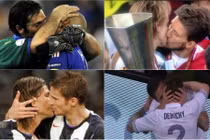 Những màn “khóa môi” nồng cháy của sao bóng đá