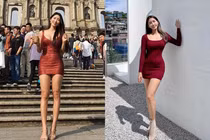 Gái xinh phòng gym hàn Quốc diện váy ngắn bó sát gây xôn xao