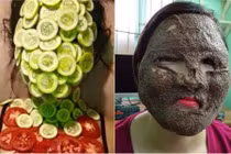 Rợn người với những kiểu đắp mặt dị hợm của chị em