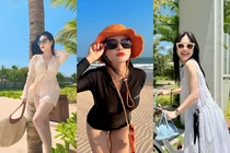 "Nữ đại gia quận 7" thay 6 bộ đồ cực quyến rũ đi biển