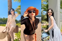 "Nữ đại gia quận 7" thay 6 bộ đồ cực quyến rũ đi biển