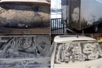 Tuyệt tác vẽ từ bụi xe ô tô khiến dân mạng nể phục