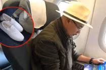 Xôn xao hình ảnh đôi giày của vua cafe Trung Nguyên trên máy bay